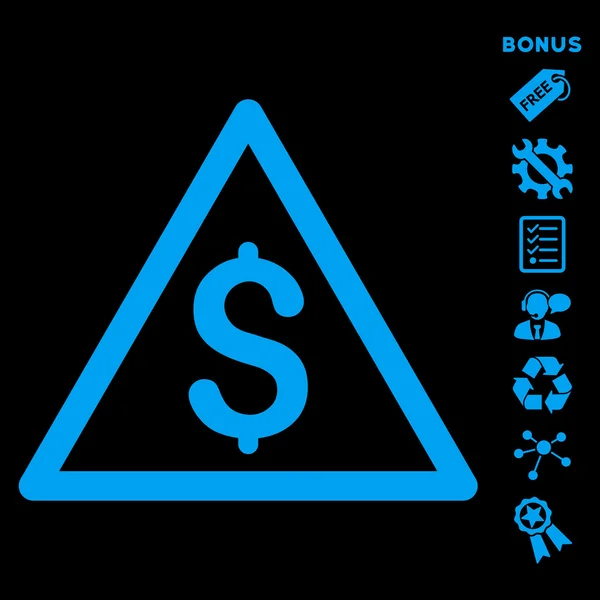 Peníze varování plochý glyf ikonu s bonusem — Stock fotografie