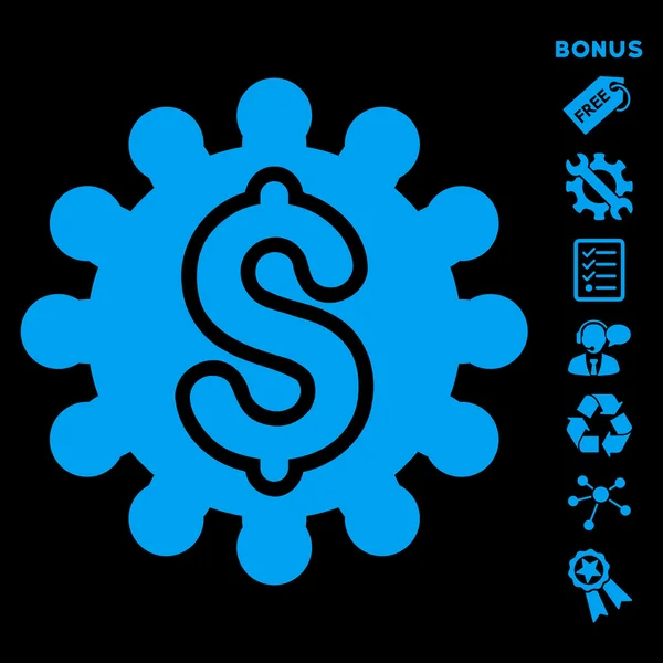Configuración de pago Flat Glyph Icon Con Bono — Foto de Stock
