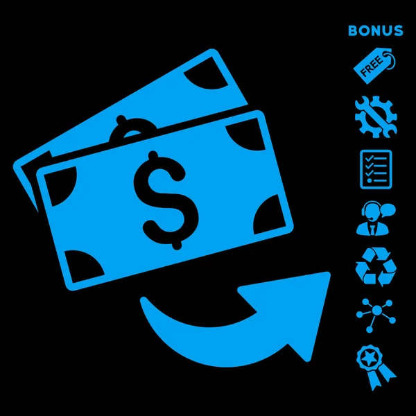 Enviar dinero Flat Glyph icono con bono — Foto de Stock