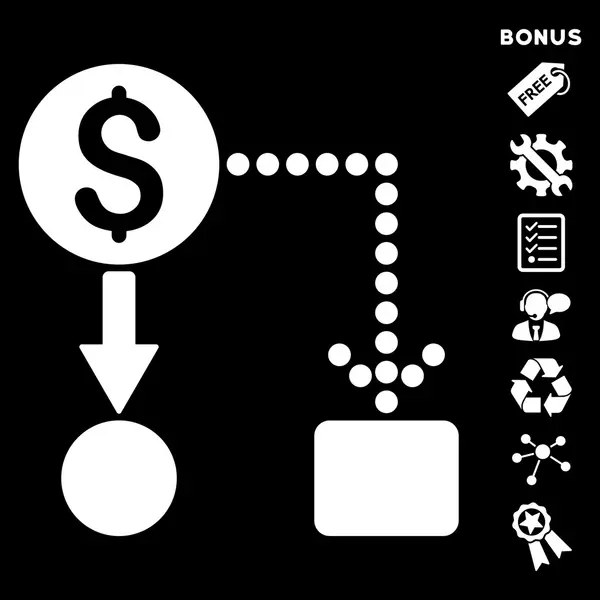 Cash-flow lapos karakterjel ikon bónusz — Stock Fotó