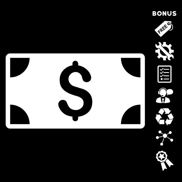 Dollar bankbiljet Flat Glyph pictogram met Bonus — Stockfoto