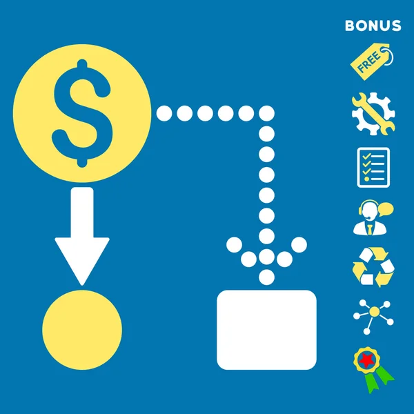 Cashflow Flat Glyph Icon With Bonus