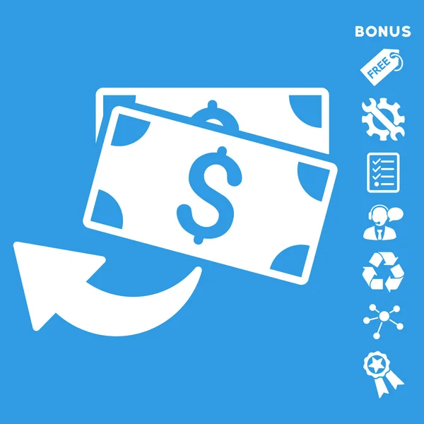 Cashback flache Glyphen-Ikone mit Bonus — Stockfoto