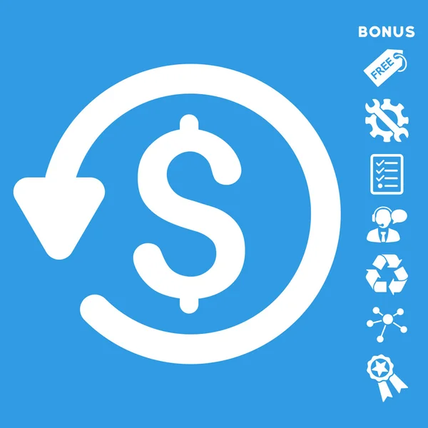 Refund Flat Glyph Icon With Bonus — Stock Photo, Image