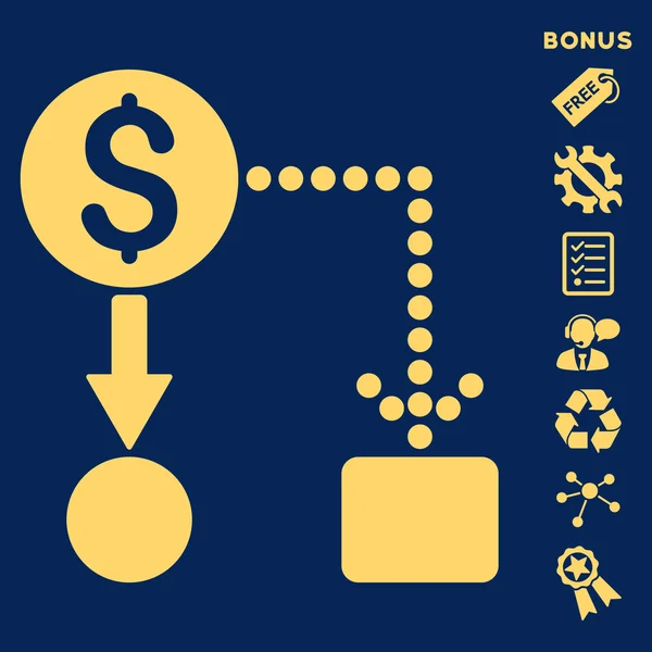 Cashflow Flat glyf ikona s bonusem — Stock fotografie