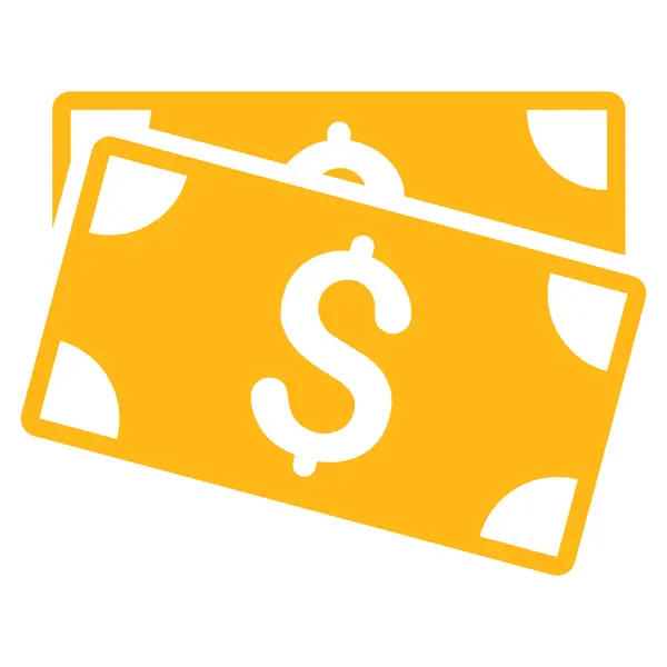 Dolaru bankovky plochou vektorové ikony — Stockový vektor