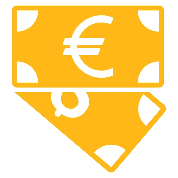 Euro e Dólar Notas Flat Vector Icon — Vetor de Stock