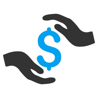 Doları bakım el düz vektör simgesi