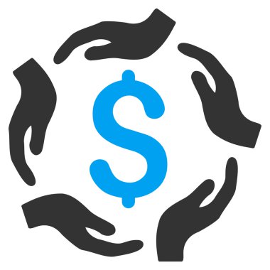 Doları bakım el düz vektör simgesi