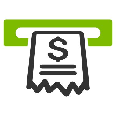 Kasiyer alış irsaliyesi düz vektör simgesi