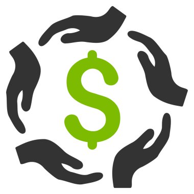 Doları bakım el düz vektör simgesi