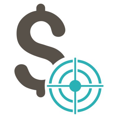 İş hedef düz vektör simgesi