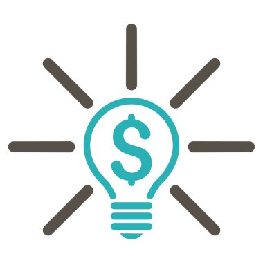 İş fikri ampul düz vektör simgesi