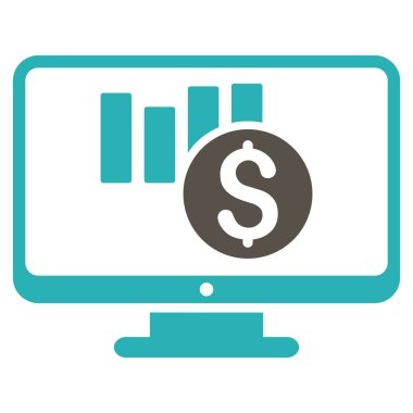 Satış grafiği düz vektör simge izleme