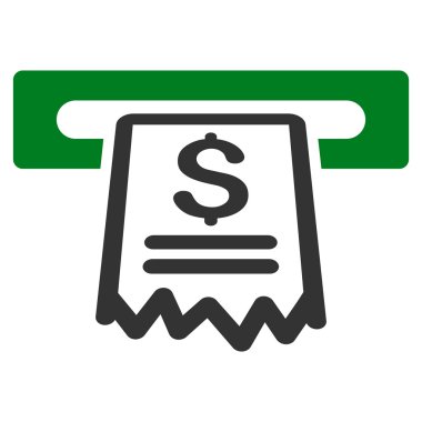 Kasiyer alış irsaliyesi düz vektör simgesi