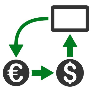 Nakit akışı Euro Döviz düz vektör simgesi