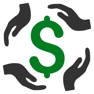 Doları bakım el düz vektör simgesi