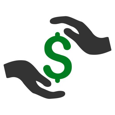 Doları bakım el düz vektör simgesi