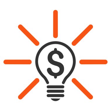 İş fikri ampul düz vektör simgesi