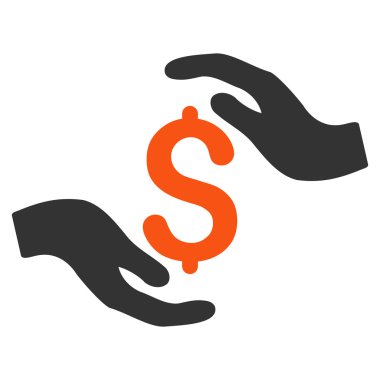 Doları bakım el düz vektör simgesi