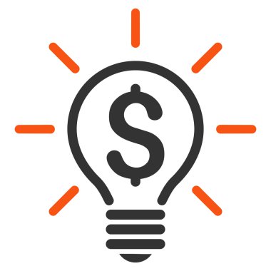 Elektrik ışık fiyat düz vektör simgesi