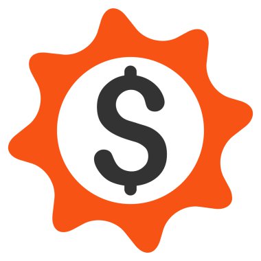 Para mühür düz vektör simgesi