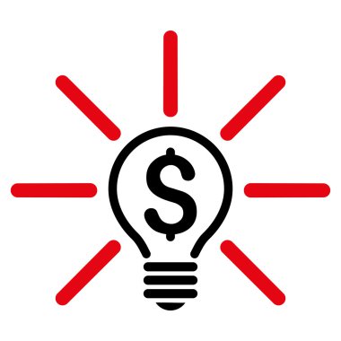 İş fikri ampul düz vektör simgesi