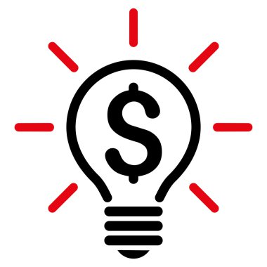 Elektrik ışık fiyat düz vektör simgesi