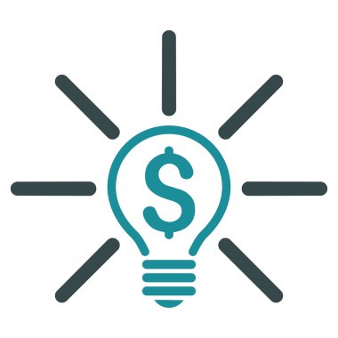 İş fikri ampul düz vektör simgesi