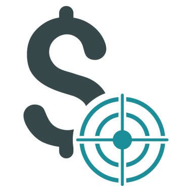 İş hedef düz vektör simgesi