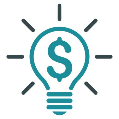 Elektrik ışık fiyat düz vektör simgesi