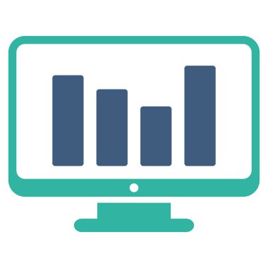 Çubuk grafik düz vektör simge izleme