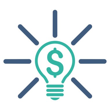 İş fikri ampul düz vektör simgesi