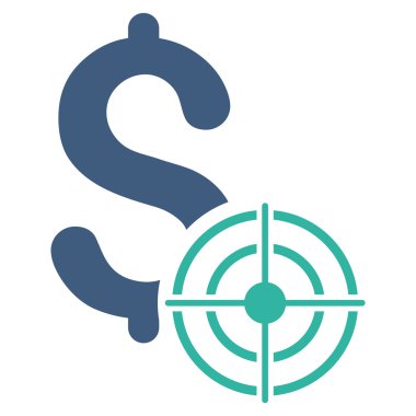 İş hedef düz vektör simgesi