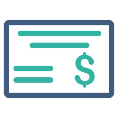 Doları Çek düz vektör simgesi