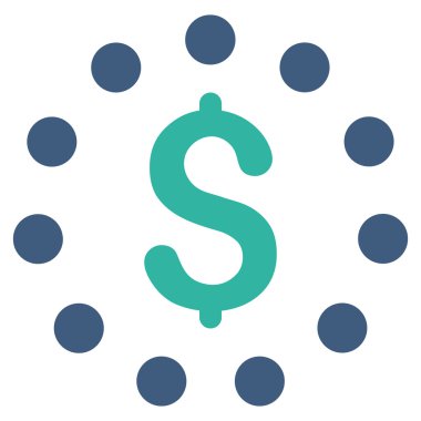 Dolar işareti düz vektör simgesi