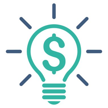 Elektrik ışık fiyat düz vektör simgesi