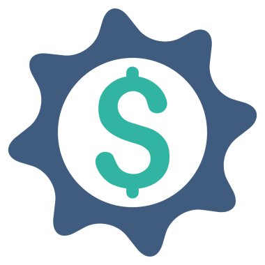 Para mühür düz vektör simgesi