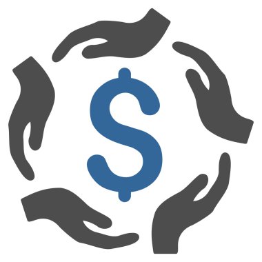 Doları bakım el düz vektör simgesi