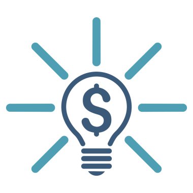 İş fikri ampul düz vektör simgesi