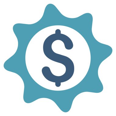 Para mühür düz vektör simgesi