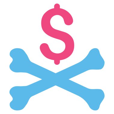 Ölümlü borç düz vektör simgesi