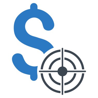 İş hedef düz vektör simgesi