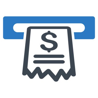 Kasiyer alış irsaliyesi düz vektör simgesi