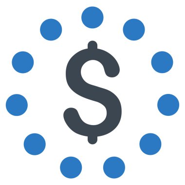 Dolar işareti düz vektör simgesi