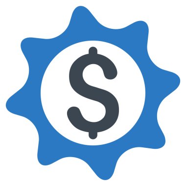 Para mühür düz vektör simgesi