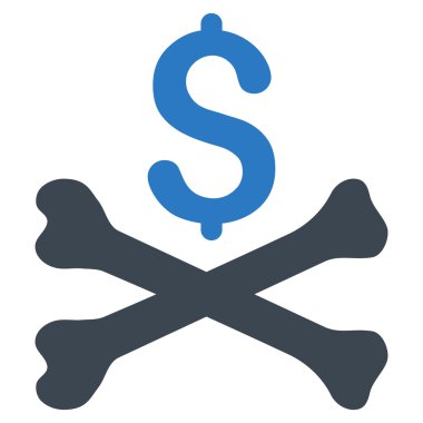 Ölümlü borç düz vektör simgesi