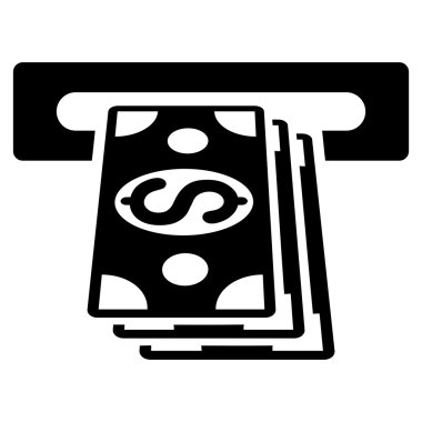 ATM Fişleri Paraya Çevirme düz vektör simgesi