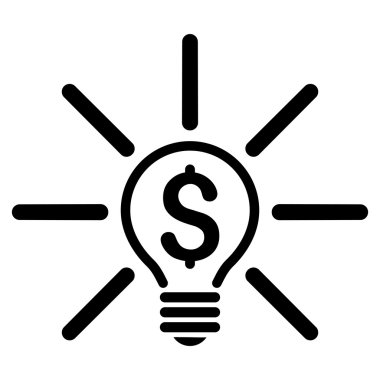 İş fikri ampul düz vektör simgesi