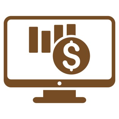 Satış grafiği düz vektör simge izleme